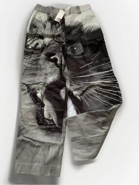 NWTTORY BURCH LTD. EDITION ANIMAL HOUSE CAT PRINT CARGO PANTS 32